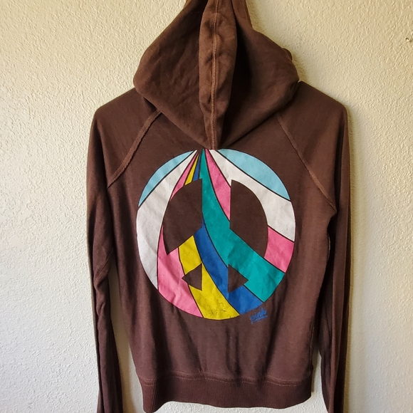 PINK Victoria's Secret Tops - Vintage 1986 Brown Pink Victoria Secret Medium zip up